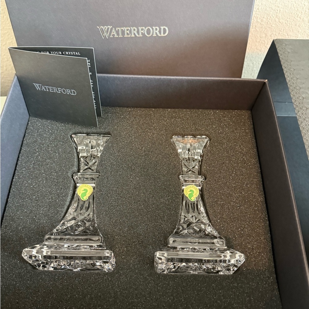 Waterford Lismore Crystal Candlestick Holders 6”